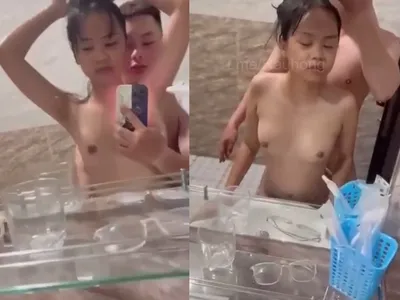 Nhỏ nhắn em cùng any xoạc trước gương quay kỉ niệm